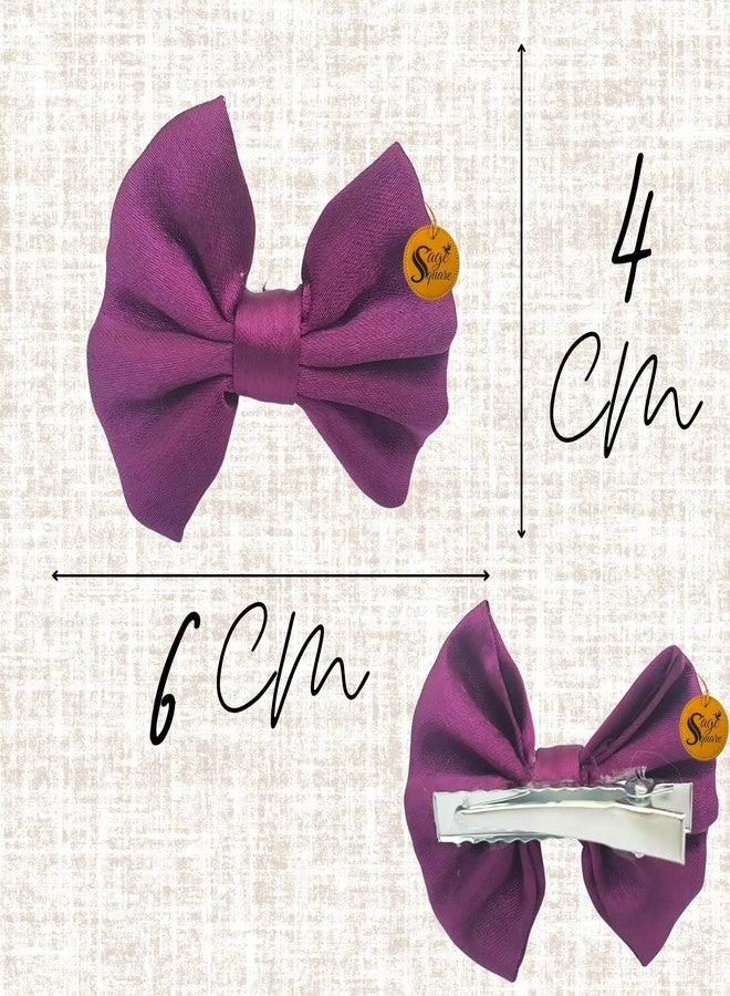 Sage Square Pet Hair Clips | Handmade Bow for Dogs & Cats | Stylish Topknot Bow | Luxry Pet Grooming Accessory | Fancy Hair Bow for Weddings, Festivals & Birthdays | Perfect for Gifting (Purple) - Image 3